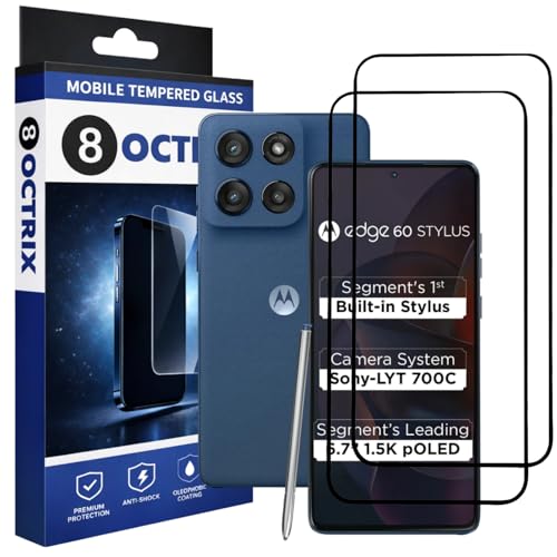 Image of Military-Grade Tempered Glass Screen Protector Compatible for Moto G60 Stylus with Edge to Edge Coverage - Case Friendly, Anti-Scratch & Bubble-Free Installation Kit (Pack Of 2)