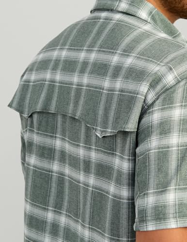 HUK Men's Diamond Back Pattern Short Sleeve Button, Fishing Shirt3