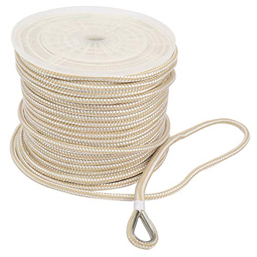 image for NovelBee 3/8 Inch X 600 Feet Double Braid Nylon Anchor Line with Stain