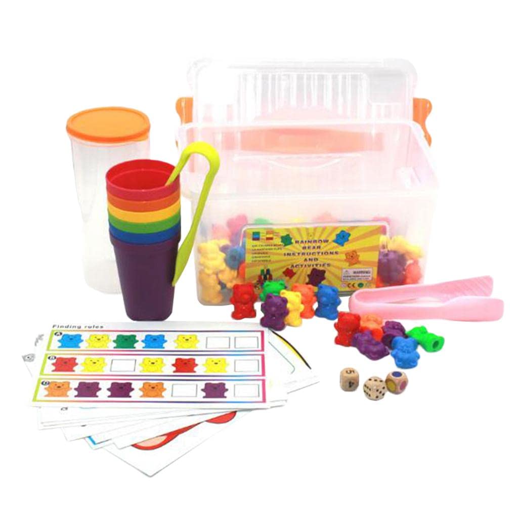 Qianly 90 Piezas Juego de Mesa para Clasificar Incluye Fichas de Contadores Plásticos Pesos Coloridos y Tarjetas con Pinzas para Desarrollar