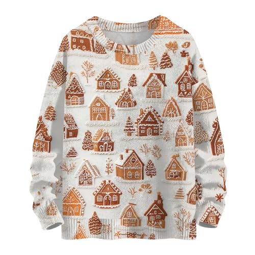 Kids Ugly Christmas Sweater Girls Crewneck Long Sleeve Sweatshirts Funny Xmas Print Loose Fall Winter Pullover Tops