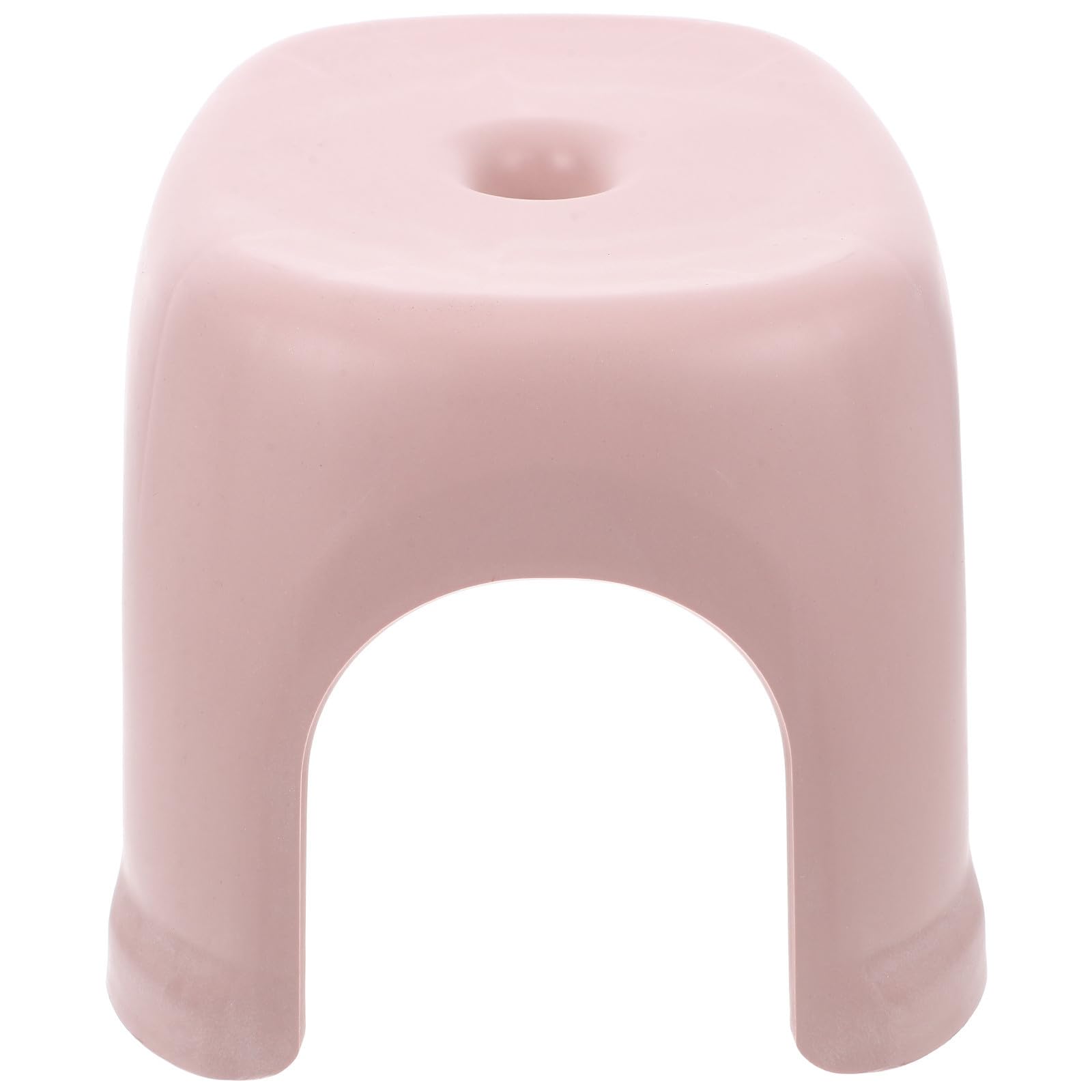 Taburete de baño multifuncional rosa para que los niños alcancen el lavabo sin ayuda.