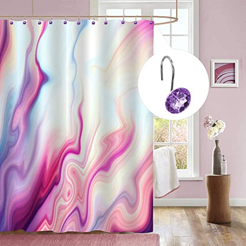 Mitovilla Purple Shower Curtain Hooks Rings, Durable Metal Shower Hooks For Shower Curtain Liner, Purple Rust Proof Shower Rings For Curtain Accessories And Bathroom Shower Rod, 12 Pack Bathroom Set #TOP1