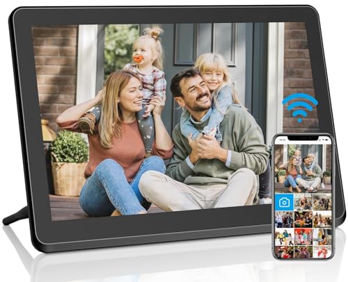 Image of WiFi Digital Picture Frame, 8-Inch Smart Photo Frame with IPS Touch Screen, Easy Setup & Instant Sharing via App, Auto-Rotate, 32GB, Wall-Mountable Electronic Frame for Home Decor