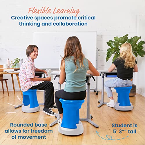 Image of ECR4Kids Active Storage Wobble Stool, 18in Seat Height, Childrens Furniture, Blue /Light Grey
