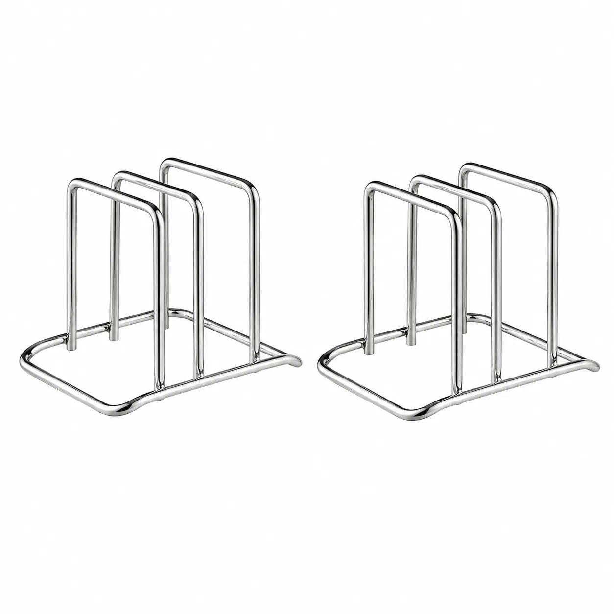 HongNuoEn 2pcs Stainless Steel Chopping Board Holder with 2 Slots