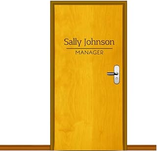 Name and Professional Title Wall or Door Decal - Single Color Custom Two Line Vinyl Decal Featuring Your Name and Title - Perfect for Your Entryway Office Door, Entrance, or Home Office