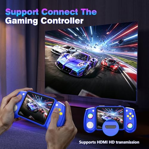 Image of RG43H Pro Retro Handheld Game Console, 4.3 Inch Retro Gaming Console with 4000mAh Battery, RK3562 Opensource Hand Held Games Console, EmuELEC&RGBOX Dual Systems Video Console, HDMI TV Output,Navy Blue