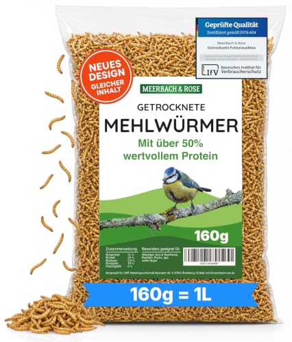 Produktfoto von MEHLWÜRMER getrocknet 160g Sparpack (entspricht 1 Liter)