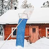 YMSXY スノーレーキ 屋根スノーダンプ 屋根雪かき 屋根 除雪道具 雪落とし バージョン 1.6m-6.1m パイプ伸縮ロック式 雪かき 長さ調整可能 軽量なアルミ製 5本のアルミロッドを調整可能 屋根 車などに適用 アルミパイプ式 便利商品 安全 事故防止 雪下ろし用具 ホイール付き (ブルー)