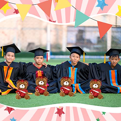 4 Pack Graduation Bear Graduation Plush Stuffed Bear With Graduation Cap Gown Tassel Set 9 Inches Stuffed Bear Animal Gifts For Graduation Day College High School Kindergarten (Red) #TOP6