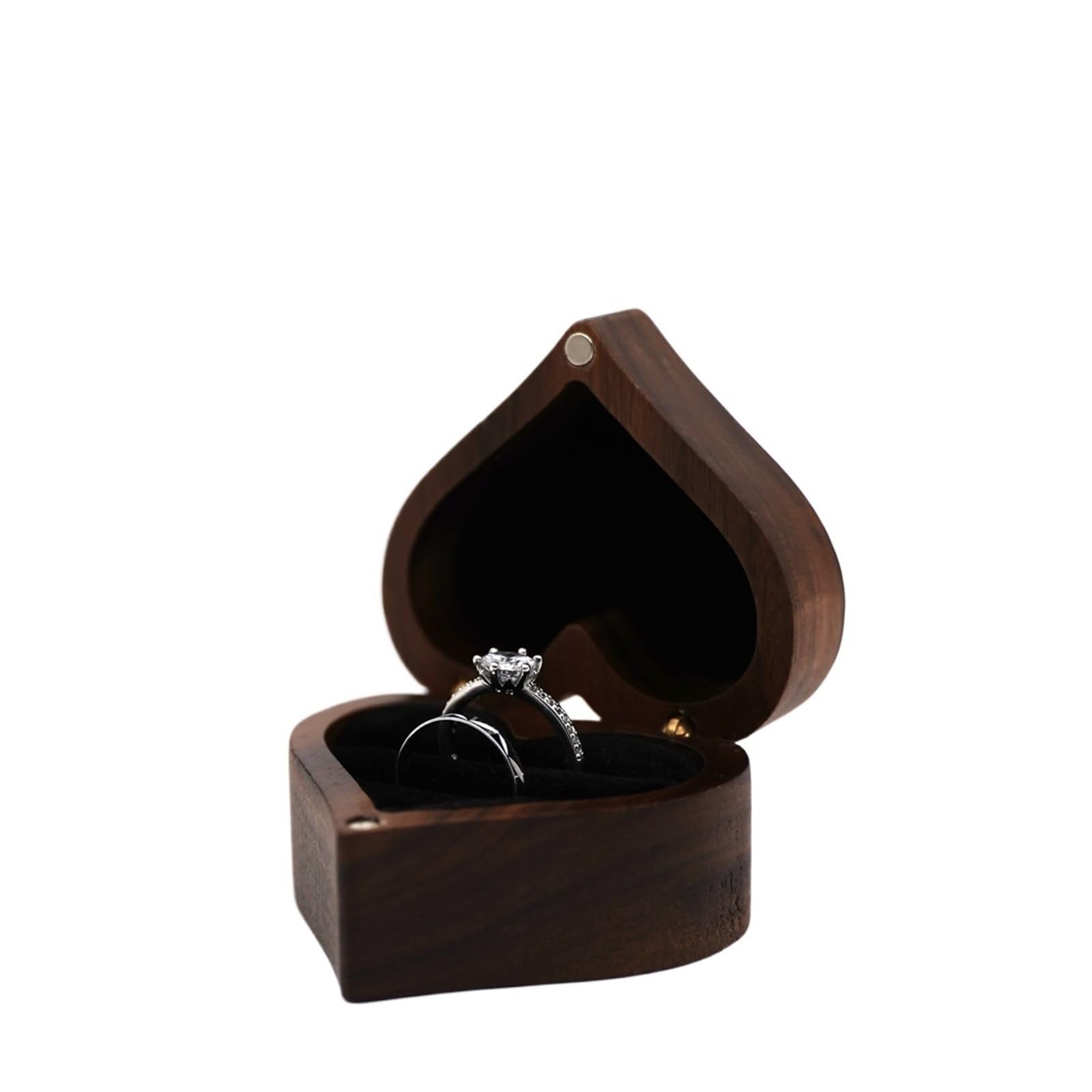LCKKJHG Wedding Ring Box Heart-shaped Wooden Jewelry Box Proposed Jewellery Case Wedding Display Storage Organizer Earring Ring Necklace(Color 05,NO ENGRAVING)