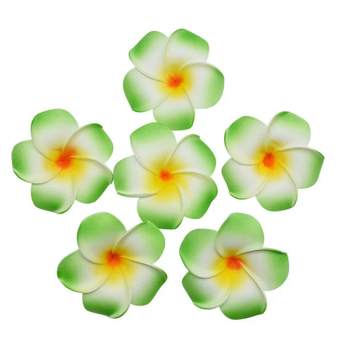 AYHTUD 30Pcs 5-9cm Artificial Plumeria Hawaiian Foam Frangipani Flower Wreath Headdress Wedding Party Decoration Fake Flower-H18-7cm