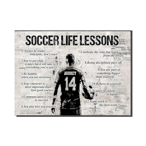 CENOVACY Personalized Motivational Soccer Canvas Wall Art,