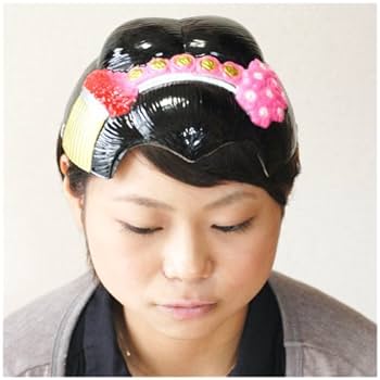 かつらしげもり　桐箱入り　カバー付　婚礼　日本舞踊　大衆演劇①②2台セット しげもり舞妓、中サイズ(自然色)、中古舞踊かつら、日本髪かつら