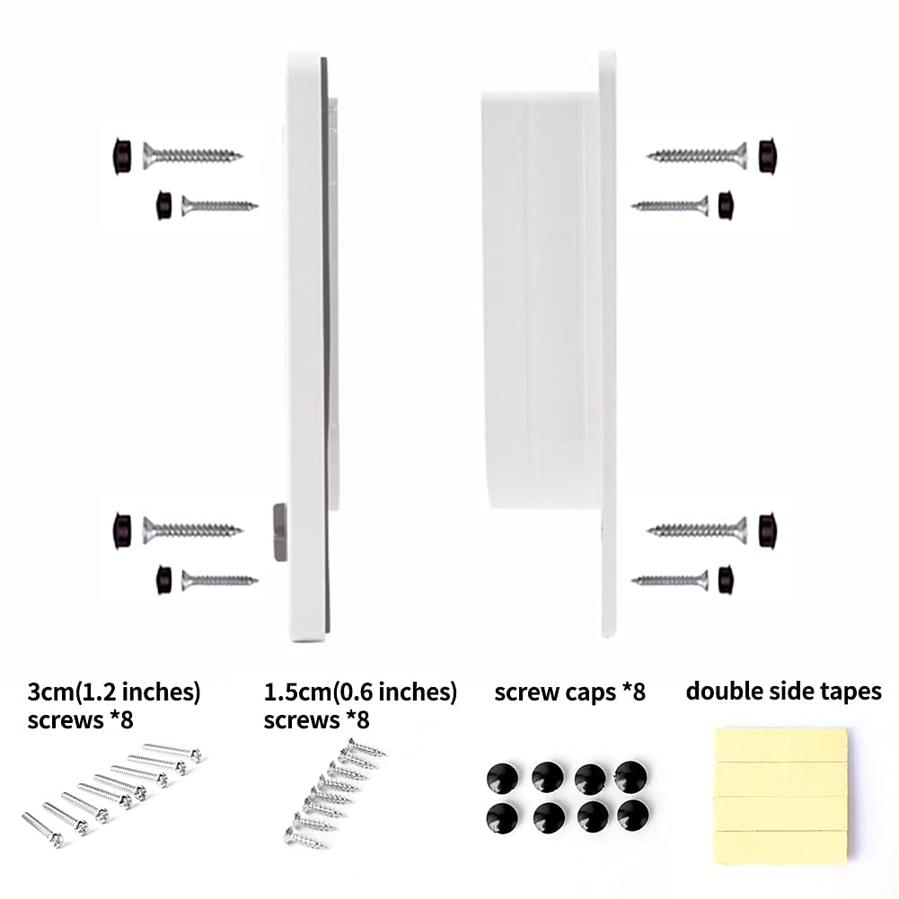 Porta per Gatti Grande, Gattaiola con a 4 Vie con Magneti per Gatti, Portina Gatto Facile da Installare, Porta Basculante per Animali Manuale for Parete/Legno/UPVC (Bianco,L)