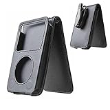 Jing-Rise Black iPod Classic Case PU Leather Case for iPod Classic 80GB 120GB and iPod Classic third generation 160GB launched in Sept 2009 with movable belt clip