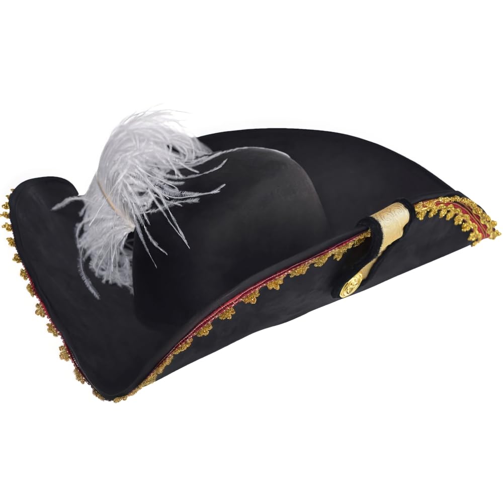 Amazon.com: Amscan Black Pirate Captain's Hat - 1 Piece - Perfect