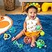 Bright Starts Little Shakers 6pc Gift Set, Easy-Grasp Oball Technology, Baby Rattles, Balls and Teethers, On-The-Go Toys, Lightweight, Unisex, Newborn+