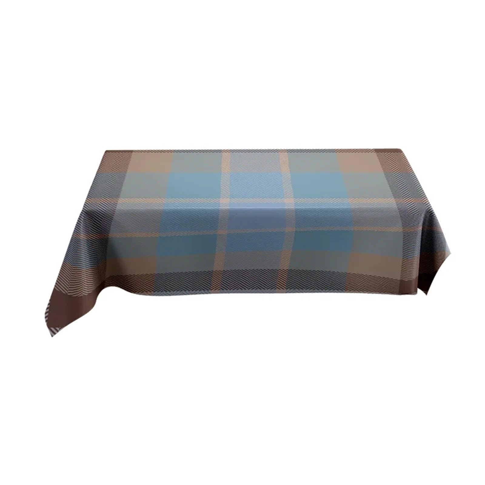 FonHNDG Striped Tablecloth Modern Home Decor Tablecloth Classic Blue Plaid Dining Room Linen Cover For Kitchen Living Decoration(160X280cm)