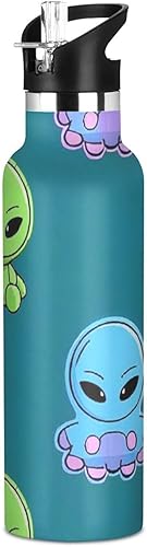 Botellas de agua a prueba de fugas sin BPA de dibujos animados con tapa de boquilla a prueba de fugas aislada al vacío para hogar, oficina, viajes,