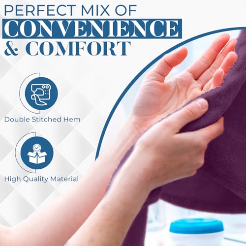 Image of DAN RIVER 6-Pack Premium Hand Towels (16x28 Inches) - 100% Cotton, Ultra Soft, Lightweight, Highly Absorbent Towels for Bathroom, Spa, Gym, Salon, Hotel, and Travel - Purple Passion