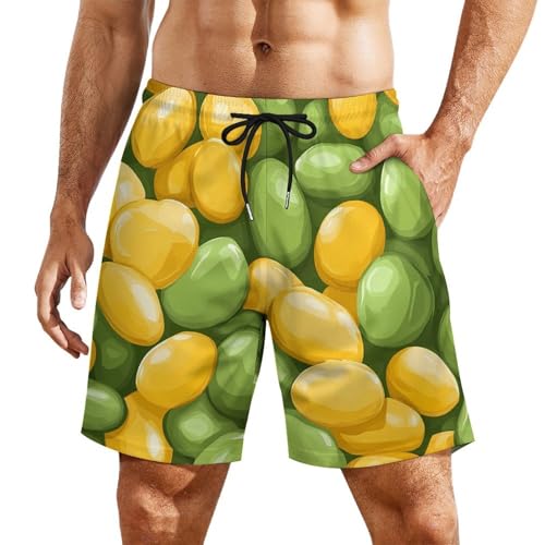 Soybeans Pattern Men's Board Shorts Swimsuit Beach Pants Swimwear Bathing Suits