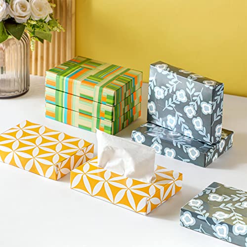 Image of Yinder 24 Packs 960 Sheets Tissue Cube Car Facial Boxes Disposable Facial Travel Tissues Holder Soft Watercolor Boxes 2 Ply 40 Sheets for Wedding Household Car Kitchen Bathroom(Simple)