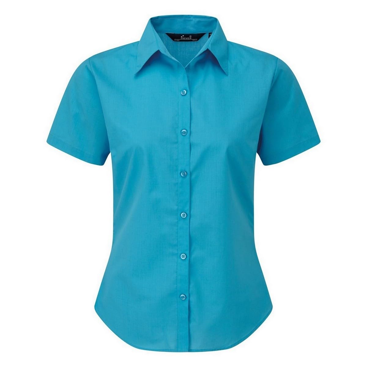 Premier Short Sleeve Poplin Blouse/Plain Work Shirt (8) (Turquoise)