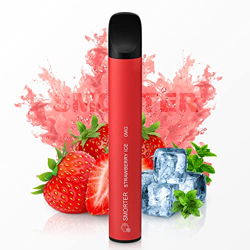 Pod Jetable Smorter, Appareils de Vapotage Avec E Liquide, Cigarette Electronique, Vapoteur Jetable, Vapoteur Electronique, Arômes Sans Nicotine Sans Tabac (glace à la fraise) Cover
