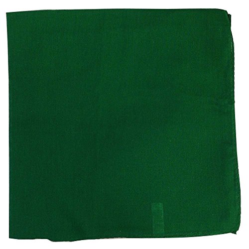 burlapfabric.com 27x27 Extra Large Green Solid Bandanas 12 Pack 100% Cotton