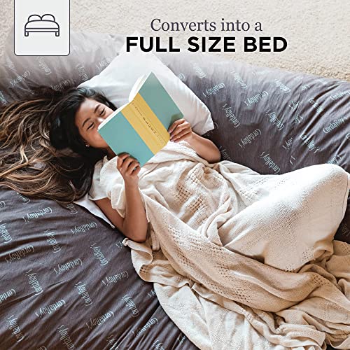 Image of CordaRoy's Corduroy Bean Bag-Convertible Bean Bag Chair&Bed-Machine-Washable Corduroy Fabric Cover-for Basement,Living Room,Game Room,Dorm&More - Full Size - Rainforest | Made in The USA