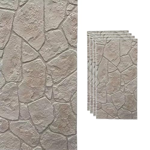 Panneaux muraux 3D imitation pierre Vibeo solution pour rénover un mur de salon