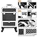 Yaheetech Rolling Makeup Train Case Aluminum Cosmetic Case with Wheels Barber Case Salon Lockable Travel Trolley with Sliding Drawers Removable Divider, Black/Silver