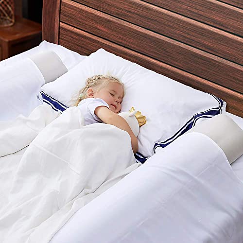 Image of USHMA [2-Pack] Travel Bed Rails for Toddlers | Inflatable Bed Rails, Blow Up Portable Bed Rail for Kids | Toddler Bed Guard Rail for Full, Queen, King Size Beds | Bed Rail for Home, Hotel or Travel