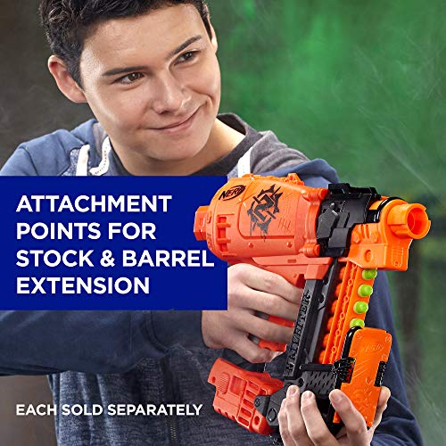 Nailbiter Nerf Zombie Strike Toy Blaster – 8 Official Zombie Strike Elite Darts, 8-Dart Indexing Clip – Survival System – For Kids, Teens, Adults