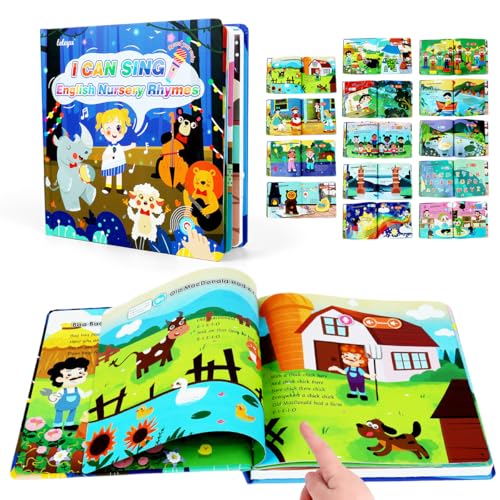 Image of PATPAT 30 Pages Intelligent Book for Kids, Learn and Play Sound Book for Kids with 15 Songs and Lyrics, Educational Sound Books for Toddlers and Kid Toys for 2-5 Years Boy (Battery Not Included)