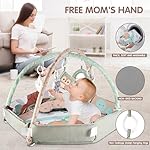 AIBOMUDA Baby Gym Play Mat,Baby Activity Play Mat & & Ball Pit,Washable Tummy Time Mat with 5 Sensory Baby Toys,Boy & Girl Gifts for Inflant Baby 0 3 6 9 13 Months - Image 4