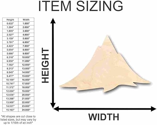 Miniatura 2 de Forma de montaña de madera sin terminar - Naturaleza - Artesanía - hasta 24 pulgadas DIY 4 pulgadas  18 pulgadas