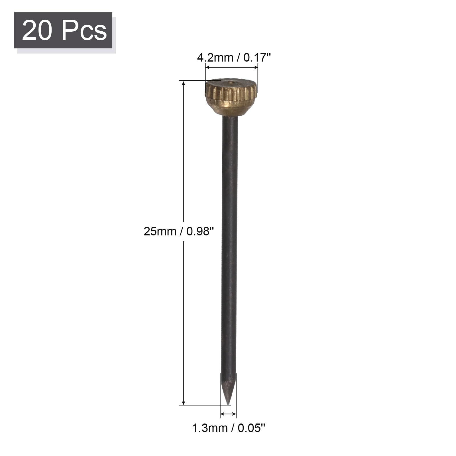 uxcell Picture Hanging Nails, 50pcs - Metal Nails for Hanging Pictures Boxed Black Copper Head Nails for Hanging Photo Frame - Image 2