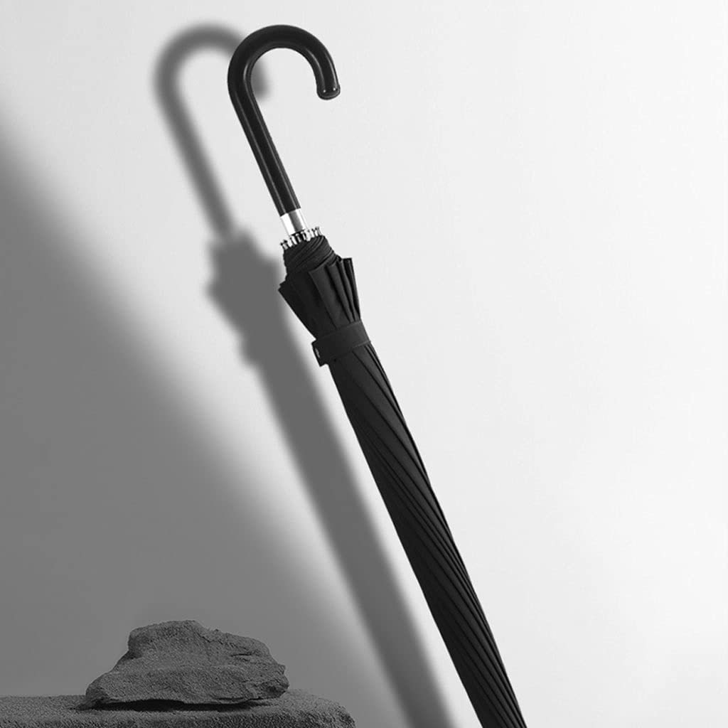 24 kostny parasol męski podwójna warstwa automatyczna duża burza deszczowa specjalna odporna na wiatr czarna bardzo duża długi uchwyt hak podwójny potrójny parasol (kolor: C)