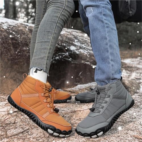Barefoot Shoes Fur Lined Winter Mens Wide Toe Box Trail Runner Women Outdoor Hiking Trekking Boots Slip On Sneakers4