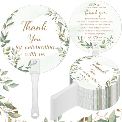 CroBlissful 100 Pcs Wedding Hand Fans for Guests...