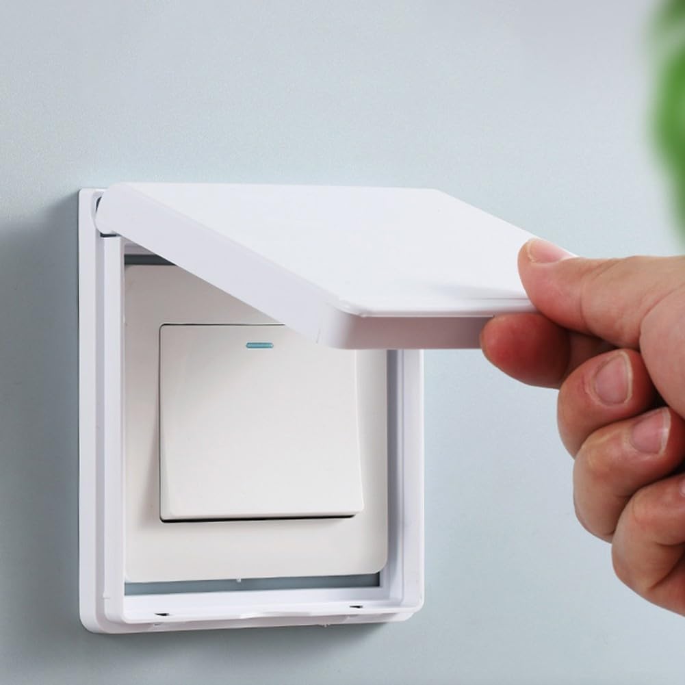 Steckdosenschutzabdeckung, 6 Stück 86 Typ 9 × 9 cm ultradünne wasserdichte Schalterabdeckung(Transparent)