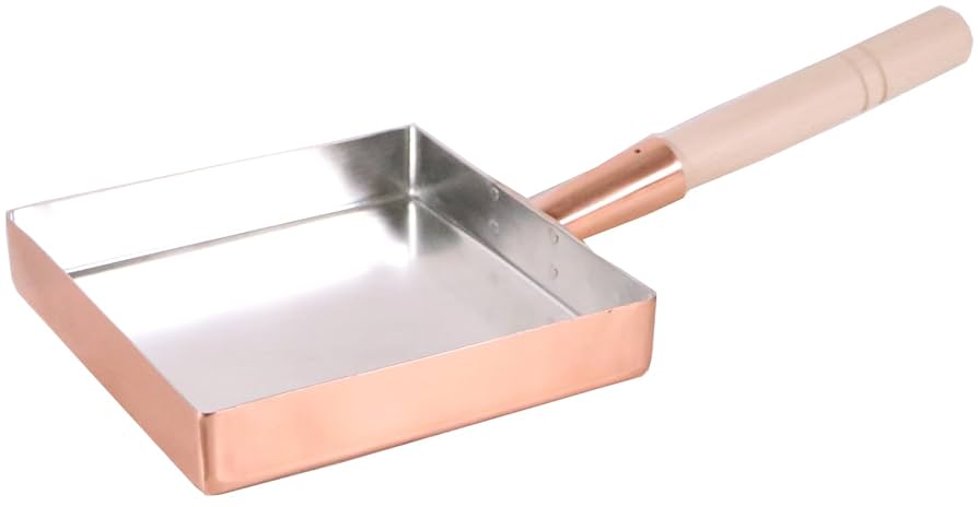 純銅製 四角形卵焼き器 取っ手付き Amazon | プロ仕様の卵焼き器 純銅製 銅製 木蓋セット 日本製 鐵