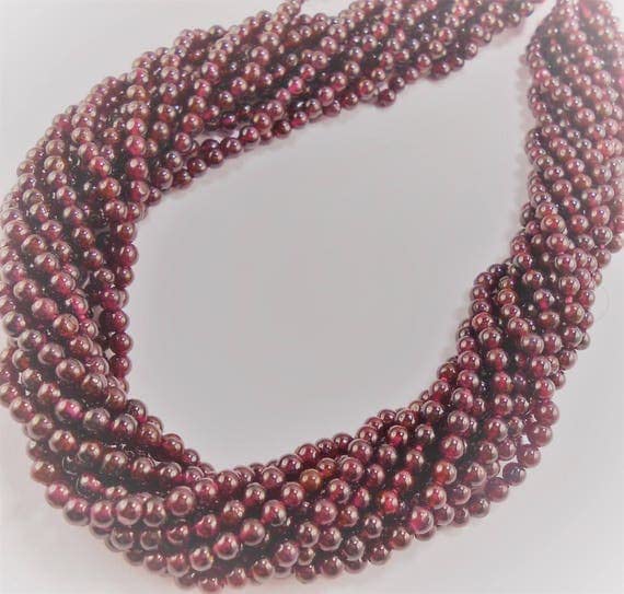 Garnet perles rondes 3.5mm de grenat naturel pour création de bijoux DIY