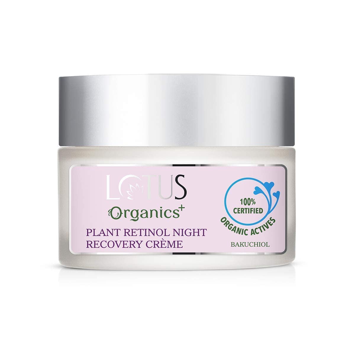 Lotus Organics+ Bakuchiol Plant Retinol Recovery Night Cream | Reduces Fine Lines & Wrinkles | Certified Organic | 30g