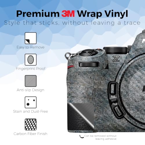 Image of Carbon Fiber Camera Skin Compatible with Nikon Z5 II (2025) - Shadow Concrete - Premium 3M Vinyl Protective Wrap Decal Cover - Easy to Apply | Crafted in the USA by MightySkins