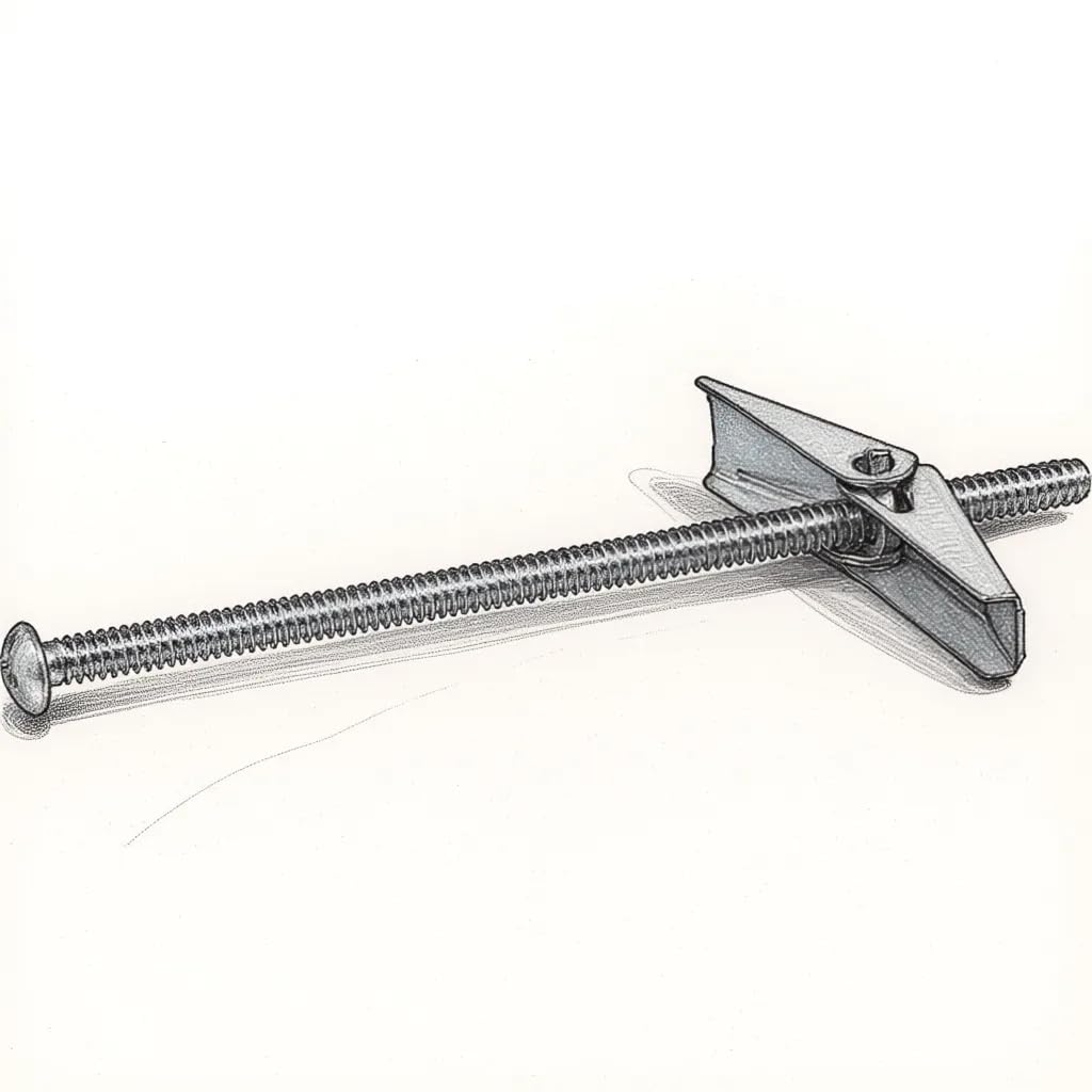 SANTIE 1/4 in. x 3 in. Zinc-Plated Toggle Bolt with Round-Head Phillips Drive Screw - 1 PC