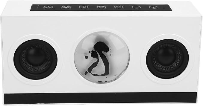 Sanpyl Magnetic Fluid Bluetooth Speaker, Dancing Sound Sensitive, Bluetooth 5.3, Decorative Ferrofluid LED Display Lamp Toy for Table, for Home, Outdoor, Party, Beach White